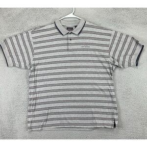 Gant Polo Shirt Adult XL Grey Red Striped Golf Golfing Short Sleeve Rugby Mens